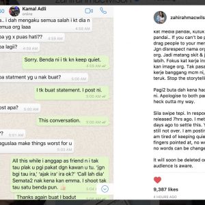 Zahirah MacWilson berkongsikan perbualan dengan Kamal Adli ...