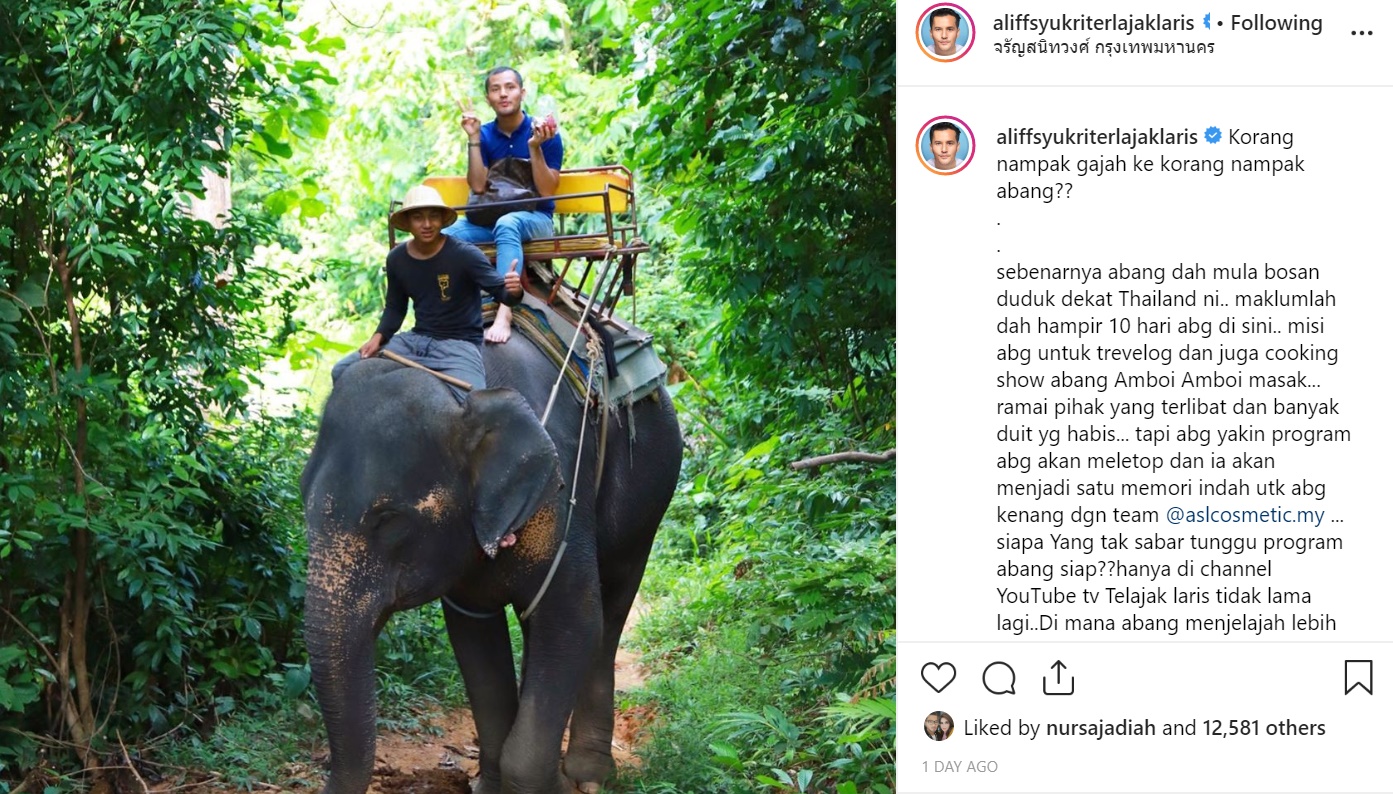 Netizen Panas Hati Aliff Syukri Kongsi Foto Tunggang Gajah