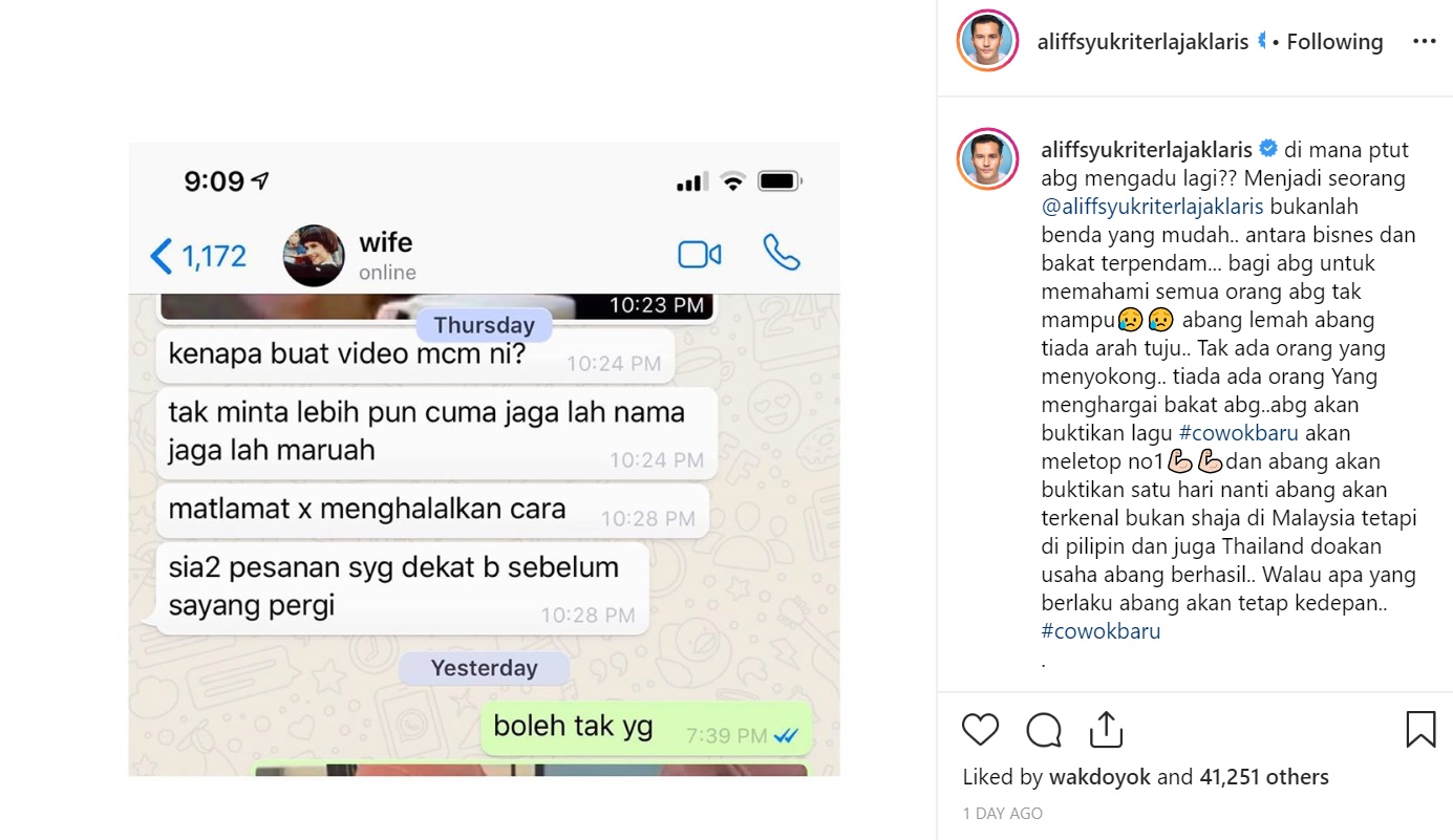 Kongsi Video Sajat Bergelek, Ibu Tegur Aliff Syukri