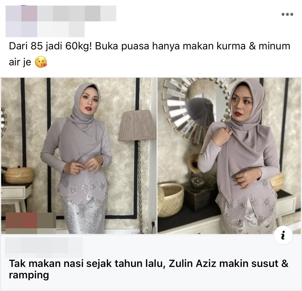 Zulin Aziz Nafi Hanya Makan Kurma Ketika Berbuka