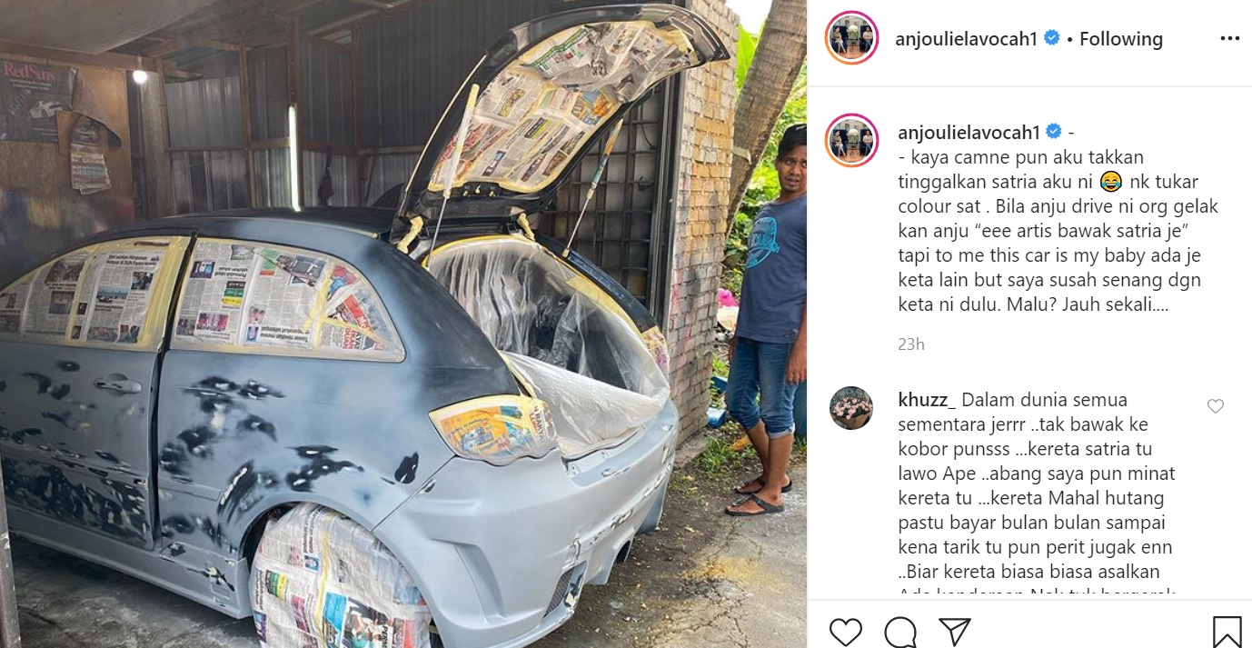 Zarina Anjoulie Dedah Pernah Ditertawakan Kerana Bawa Satria Neo