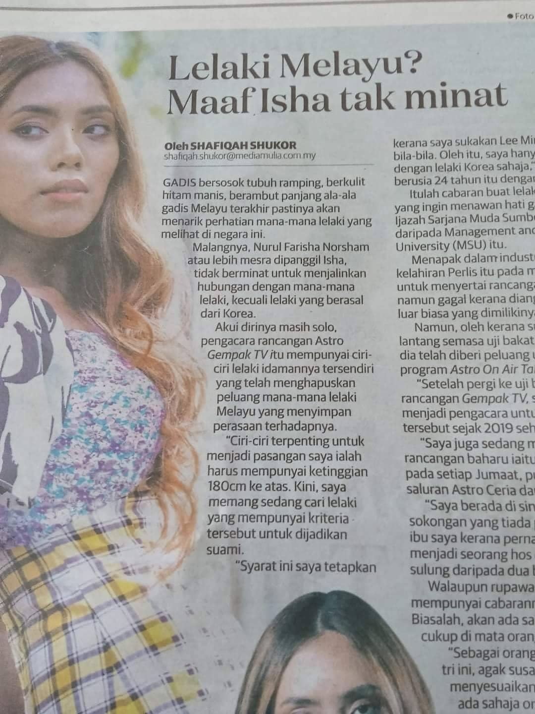 Isha Norsham Tak Minat Lelaki Melayu Nak Suami Korea