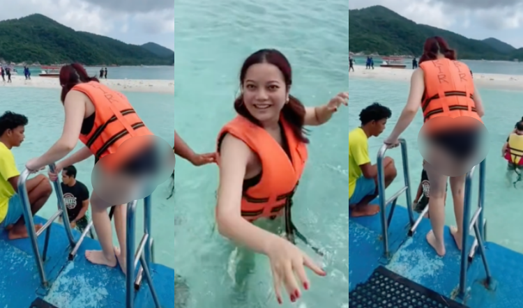 Netizen Tergamam Tengok Leona Pakai Bikini Nampak Punggung Bercuti Di