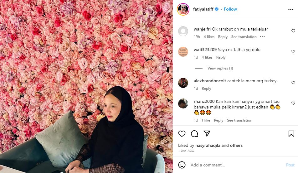 Gambar Fathia Latiff Nampak Rambut Jadi Perhatian