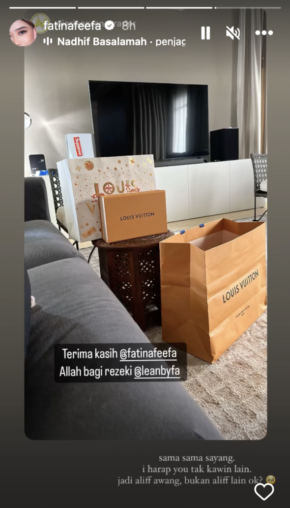 Hadiahkan LV, Fatin Afeefa Harap Suami Tak Kahwin Lain 5