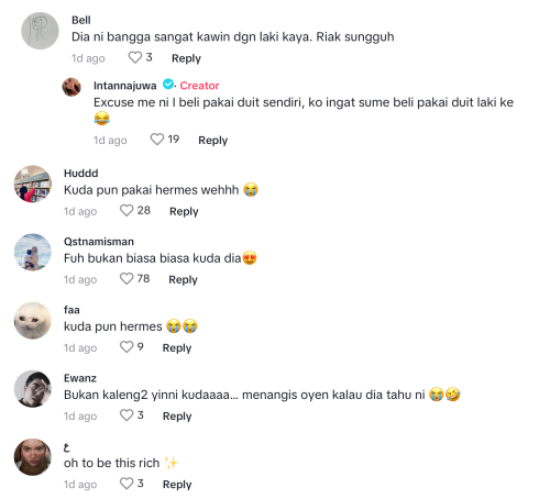 Pakaikan Kuda Barang Jenama Hermes, Intan Najuwa Dituduh Riak? 5