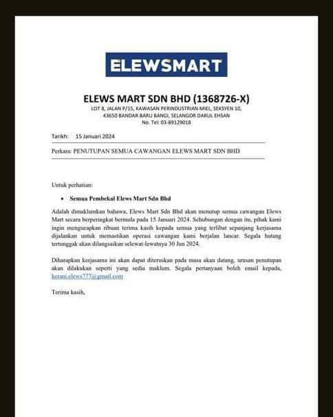 Semua Cawangan Elewsmart Bakal Ditutup Secara Berperingkat? 5