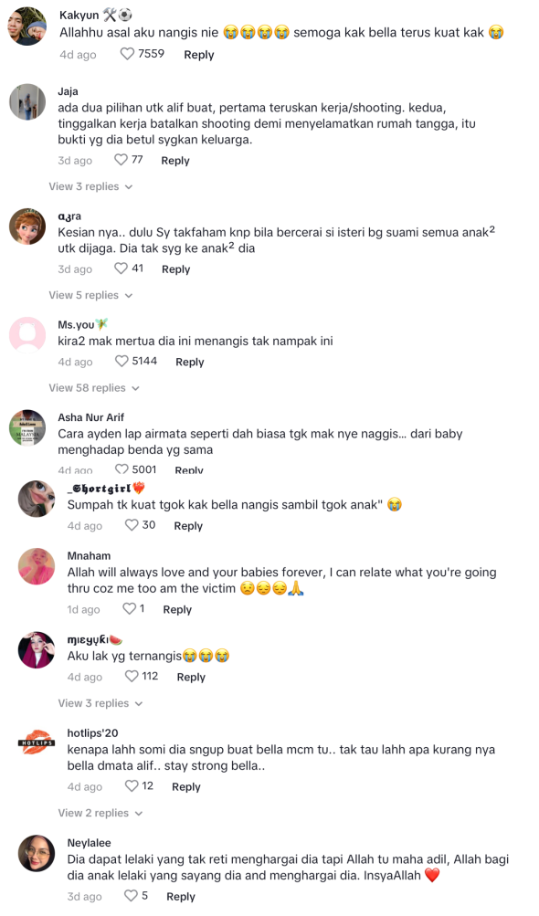 Netizen Sebak Tengok Ayden Lap Air Mata Bella Astillah 5