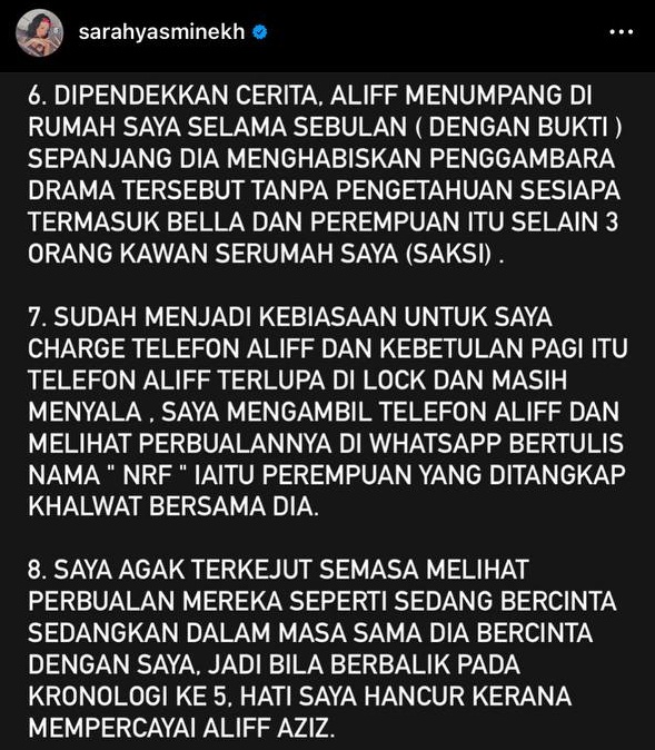 Panggil Sayang, Wanita Dedah Bukti Perbualan WhatsApp Aliff Dengan Ruhainies 9