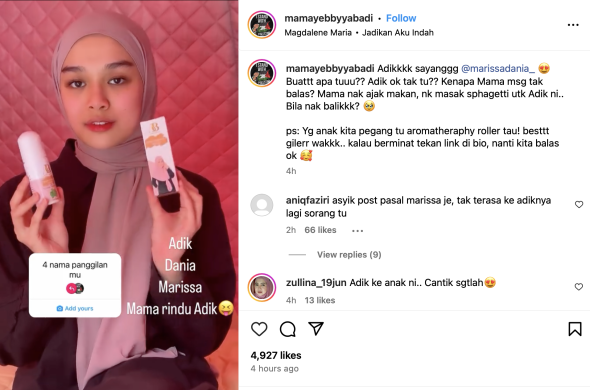 Abby Abadi Cari Marissa Di IG, Risau Mesej Tak Balas 5