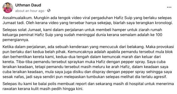 Hafiz Suip Bertumbuk Di Jalan Raya, Rakan Cerita Hal Sebenar 5