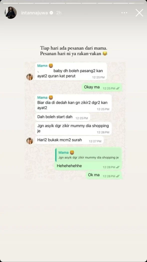 Ibu Intan Najuwa Pesan Bagi Bayi Dalam Kandungan Dengar Zikir, Jangan Asyik Fikir Shopping 5