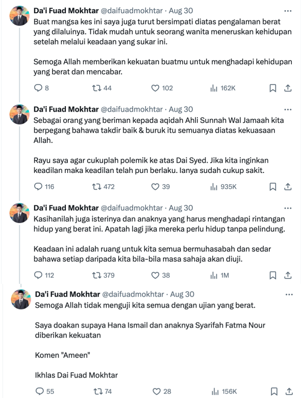 “Kasihanilah Isteri & Anaknya” - Rakan Pendakwah Minta Henti Kecam Da’i Syed 5